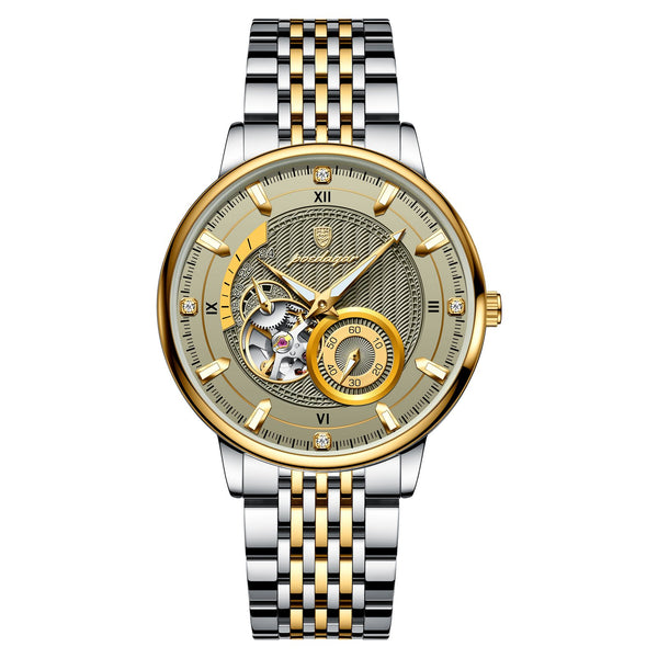 POEDAGAR 1416 Luxury Mechanical Watch for Men Luminous Hollow Tourbillon Automatic Man Wristwatch Mechanical Stainless Steel Men’s Watches Reloj