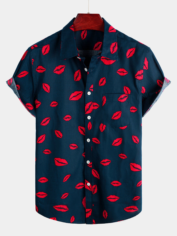 Men's Short-Sleeved Shirt With Casual Pockets For Vacation