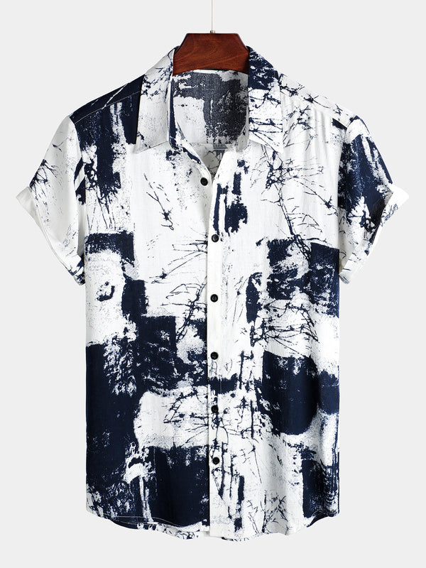 Men's Short-Sleeved Holiday Casual Shirt