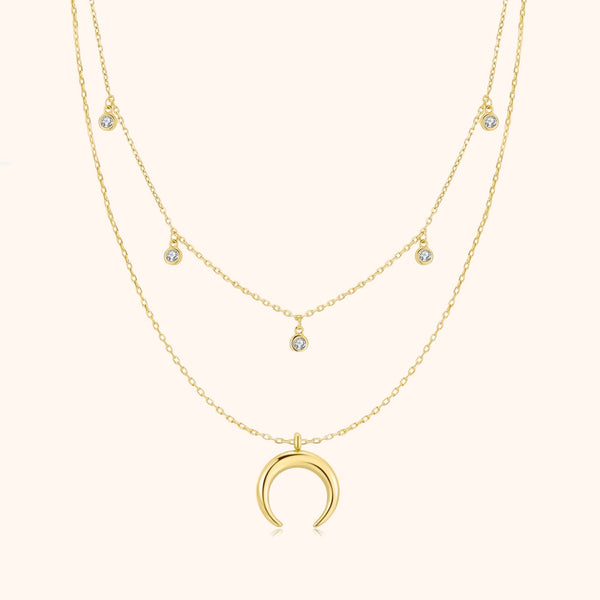 Crescent Zircon Necklace