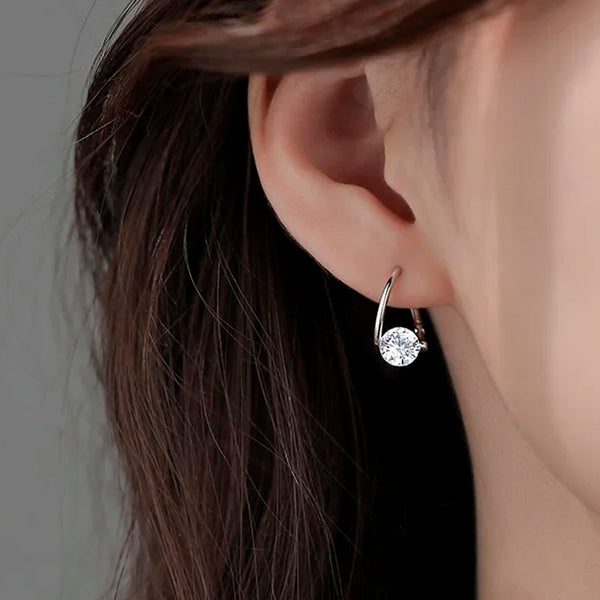 Zircon Earrings – Silver