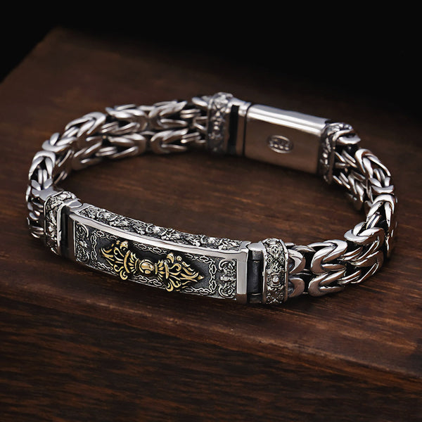 Poseidon - Handmade Antique Silver Bracelet