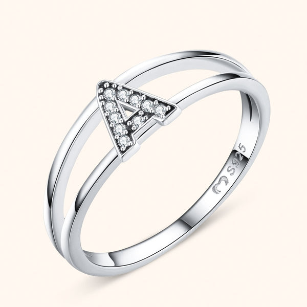 Silver Initial Ring