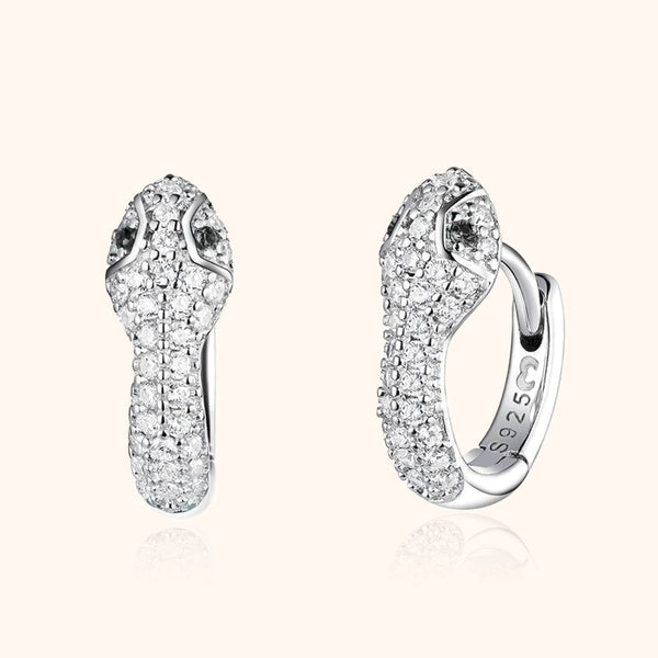 Silver Snake Earrings